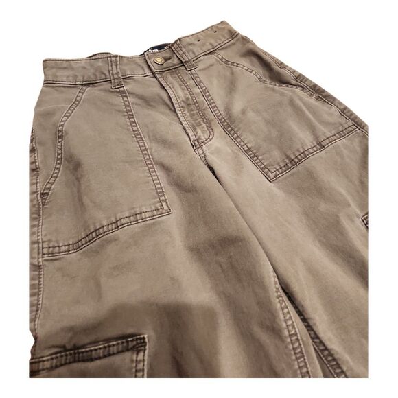 Hollister Cargo Pants Women Sz 00R (W24R) Ultra High Rise Baggy Gray Y2K Style - Picture 9 of 9